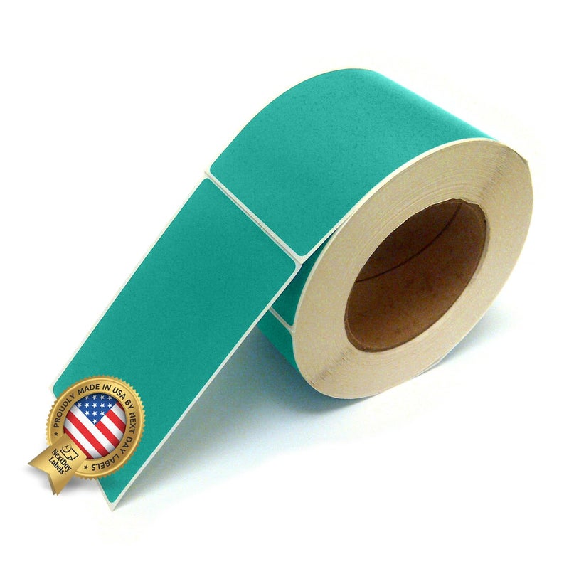 NextDayLabels 500 Rectangle Stickers (3" x 5") - Color Coding Labels Roll - Moving Labels for Boxes, Colored Inventory Stickers for Packing, Organizing, and Storage (Teal) - Image 1